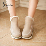 Xajzpa - Winter Boots With Plush For Women New In Anti Slip Platform Comfortable Woman Wedges Warm