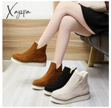 Xajzpa - Winter Boots With Plush For Women New In Anti Slip Platform Comfortable Woman Wedges Warm