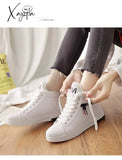 Xajzpa - Winter Boots Women Ankle Warm Pu Plush Woman Shoes Sneakers Flats Lace Up Ladies Short Snow