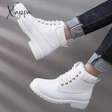 Xajzpa - Winter boots women shoes warm plush sneakers women snow boots women lace-up ankle boots casual shoes woman botas mujer