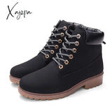 Xajzpa - Winter Boots Women Shoes Warm Plush Sneakers Snow Lace-Up Ankle Casual Woman Botas Mujer