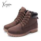 Xajzpa - Winter Boots Women Shoes Warm Plush Sneakers Snow Lace-Up Ankle Casual Woman Botas Mujer