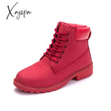 Xajzpa - Winter Boots Women Shoes Warm Plush Sneakers Snow Lace-Up Ankle Casual Woman Botas Mujer