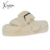 Xajzpa - Winter Fashion Soft Warm Comfort Flat Fur Slipper Brand Designer Slip On Loafers Mules