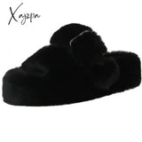 Xajzpa - Winter Fashion Soft Warm Comfort Flat Fur Slipper Brand Designer Slip On Loafers Mules