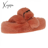 Xajzpa - Winter Fashion Soft Warm Comfort Flat Fur Slipper Brand Designer Slip On Loafers Mules