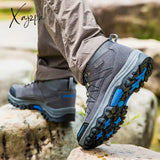 Xajzpa Winter Men’s Hiking Shoes Waterproof Outdoor Men Boots Trekking Sport High Top Mountain