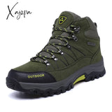 Xajzpa Winter Men’s Hiking Shoes Waterproof Outdoor Men Boots Trekking Sport High Top Mountain