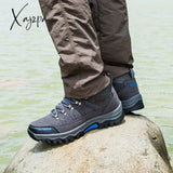 Xajzpa Winter Men’s Hiking Shoes Waterproof Outdoor Men Boots Trekking Sport High Top Mountain