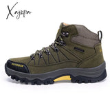 Xajzpa Winter Men’s Hiking Shoes Waterproof Outdoor Men Boots Trekking Sport High Top Mountain