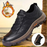 Xajzpa - Winter Shoes For Men Leather Warm Thick Sole Safety Wear-Resistant Outdoor Sports Mens