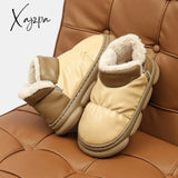 Xajzpa - Winter Shoes Women Waterproof Pu Leather Female Ankle Boots With Warm Plush Large Size