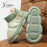 Xajzpa - Winter Shoes Women Waterproof Pu Leather Female Ankle Boots With Warm Plush Large Size