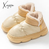 Xajzpa - Winter Shoes Women Waterproof Pu Leather Female Ankle Boots With Warm Plush Large Size