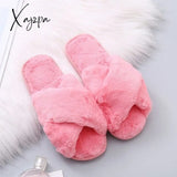 Xajzpa - Winter Women House Slippers Faux Fur Fashion Warm Shoes Woman Slip On Flats Female Slides