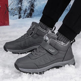 Xajzpa - Winter Women Men Boots Waterproof Leather Boot Man Plush Warm Sneakers Outdoor Ankle Snow