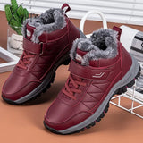 Xajzpa - Winter Women Men Boots Waterproof Leather Boot Man Plush Warm Sneakers Outdoor Ankle Snow