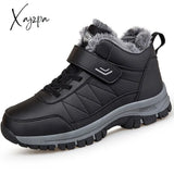 Xajzpa - Winter Women Men Boots Waterproof Leather Boot Man Plush Warm Sneakers Outdoor Ankle Snow