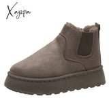 Xajzpa - Winter Women Snow Boots Plush Warm Non Slip Waterproof Ladies Flats Sneakers Casual On