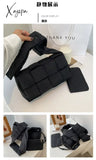 Xajzpa - Winter Woven Cotton Women Crossbody Bag Designer Down Padded Shoulder Bags For Brands