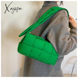 Xajzpa - Winter Woven Cotton Women Crossbody Bag Designer Down Padded Shoulder Bags For Brands