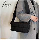 Xajzpa - Winter Woven Cotton Women Crossbody Bag Designer Down Padded Shoulder Bags For Brands