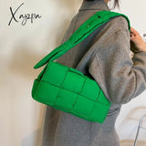 Xajzpa - Winter Woven Cotton Women Crossbody Bag Designer Down Padded Shoulder Bags For Brands