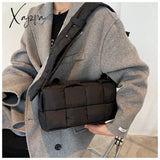 Xajzpa - Winter Woven Cotton Women Crossbody Bag Designer Down Padded Shoulder Bags For Brands