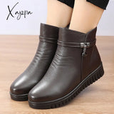 Xajzpa - Woman Ankle Boots Warm Plush Wedge Boots For Women Casual Shoes Non-Slip Waterproof