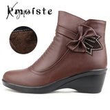 Xajzpa - Woman Ankle Boots Warm Plush Wedge Boots For Women Casual Shoes Non-Slip Waterproof