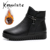 Xajzpa - Woman Ankle Boots Warm Plush Wedge Boots For Women Casual Shoes Non-Slip Waterproof