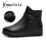 Xajzpa - Woman Ankle Boots Warm Plush Wedge Boots For Women Casual Shoes Non-Slip Waterproof