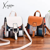 Xajzpa - Woman Fashion Backpack Female Pu Leather Plaid Small Shoulder Bag For Women Casual Travel