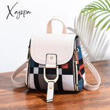 Xajzpa - Woman Fashion Backpack Female Pu Leather Plaid Small Shoulder Bag For Women Casual Travel