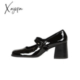 Xajzpa - Woman¡®S 2023 New Mary Janes Shoes Genuine Leather Shallow Square Heel Pumps Buckle