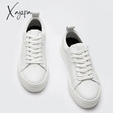 Xajzpa - Woman Spring Summer England Style Fashion Genuine Leather Sneakers Female Casual Solid