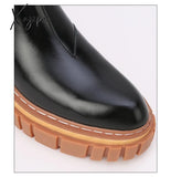 Xajzpa - Woman‘s Chelsea Boots Black Genuine Leather Pointed To New Autumn Winter Ankle High Heel