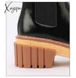 Xajzpa - Woman‘s Chelsea Boots Black Genuine Leather Pointed To New Autumn Winter Ankle High Heel