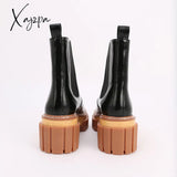 Xajzpa - Woman‘s Chelsea Boots Black Genuine Leather Pointed To New Autumn Winter Ankle High Heel