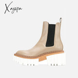 Xajzpa - Woman‘s Chelsea Boots Black Genuine Leather Pointed To New Autumn Winter Ankle High Heel