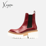 Xajzpa - Woman‘s Chelsea Boots Black Genuine Leather Pointed To New Autumn Winter Ankle High Heel