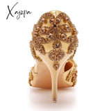 Xajzpa - Woman’s High Heels Female Single Sandals Gold Elegant 7Cm Pointed Toe Stiletto Bride