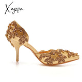 Xajzpa - Woman’s High Heels Female Single Sandals Gold Elegant 7Cm Pointed Toe Stiletto Bride