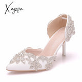 Xajzpa - Woman’s High Heels Female Single Sandals Gold Elegant 7Cm Pointed Toe Stiletto Bride