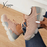 Xajzpa - Women Athletic Sneakers Running Shoes Breathable Knit Walking