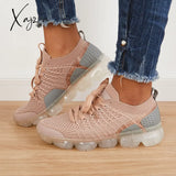 Xajzpa - Women Athletic Sneakers Running Shoes Breathable Knit Walking Pink / 5