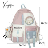 Xajzpa - Women Backpack Nylon Waterproof Schoolbag For Teenage College Style Pure Color Girls