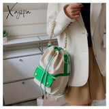 Xajzpa - Women Bag Fashion Shoulder Japanes Style Drawstring Bucket Canvas Lady Handbag Messenger