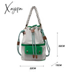 Xajzpa - Women Bag Fashion Shoulder Japanes Style Drawstring Bucket Canvas Lady Handbag Messenger