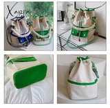 Xajzpa - Women Bag Fashion Shoulder Japanes Style Drawstring Bucket Canvas Lady Handbag Messenger